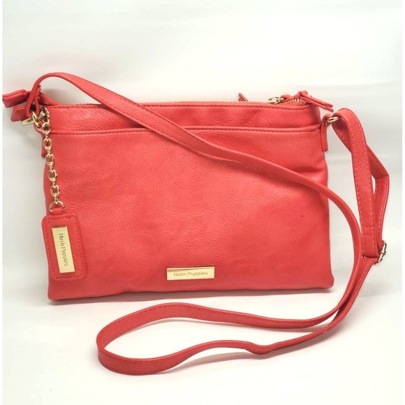 Hush Puppies Handbags - Hush Puppies Women's Coral Vegan Leather Crossbody Multi-pockets Size M 1305